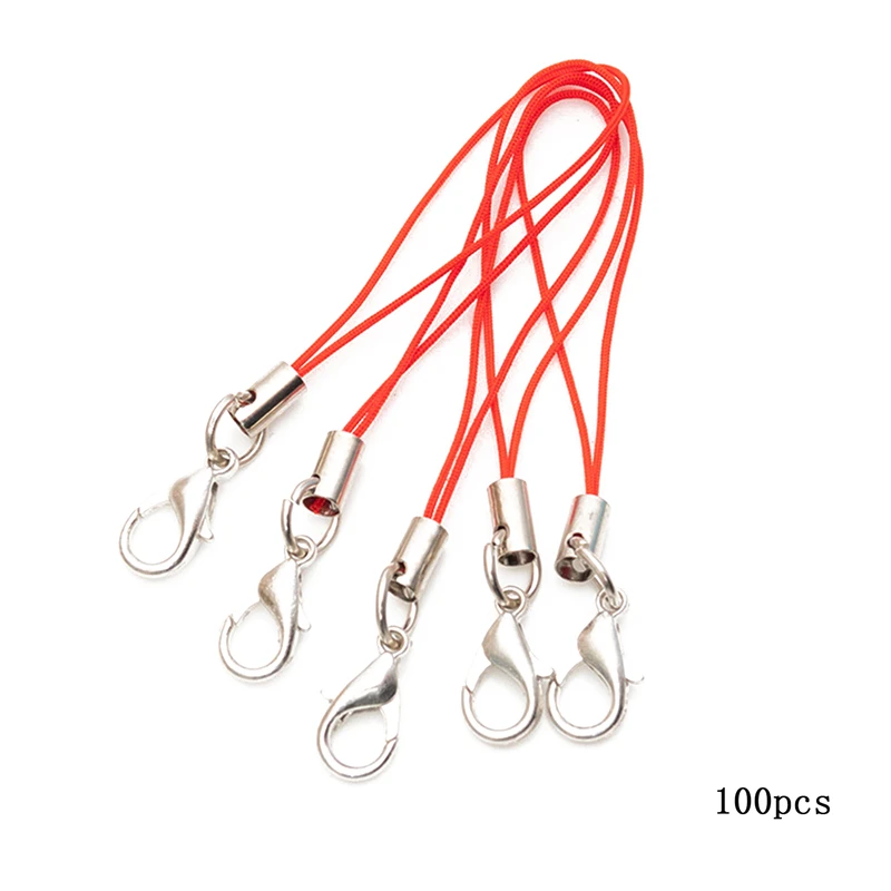 100 шт. Цвет полиэстер с двумя кольцами ювелирный шнур Мобильный телефон ремесло