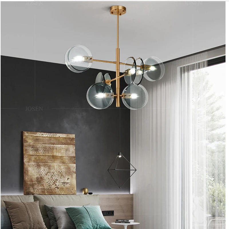 

modern chandelier branching structure creative design lighting luxury glass hanging lamp for living room dining room