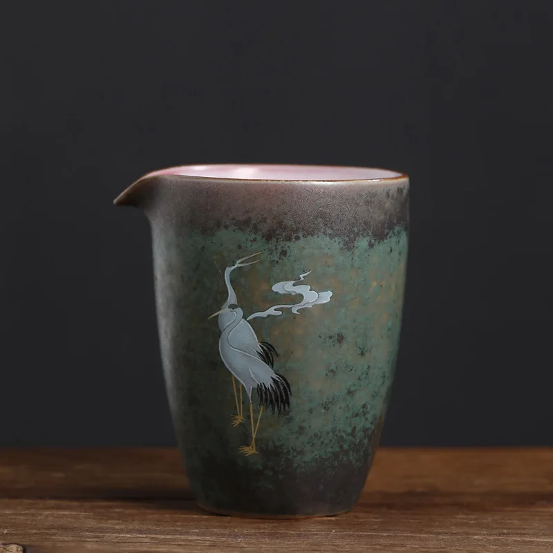 Horno Vintage Manual de cerámica grande, taza de uniforme Qi, accesorios de té de Kung Fu, infusores de té