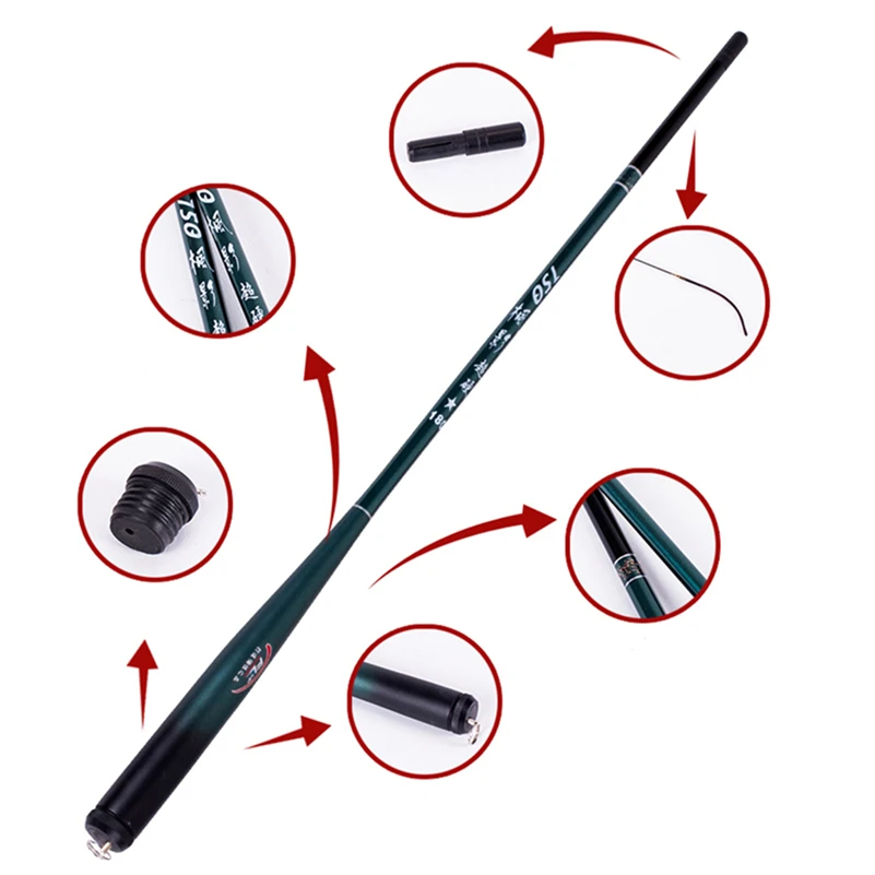 38cm Fshing Rod Ultra Short Travel Telescopic Carbon Mini Superhard Overlength Stream Fishing Throw Pole For Big Carp | Спорт и