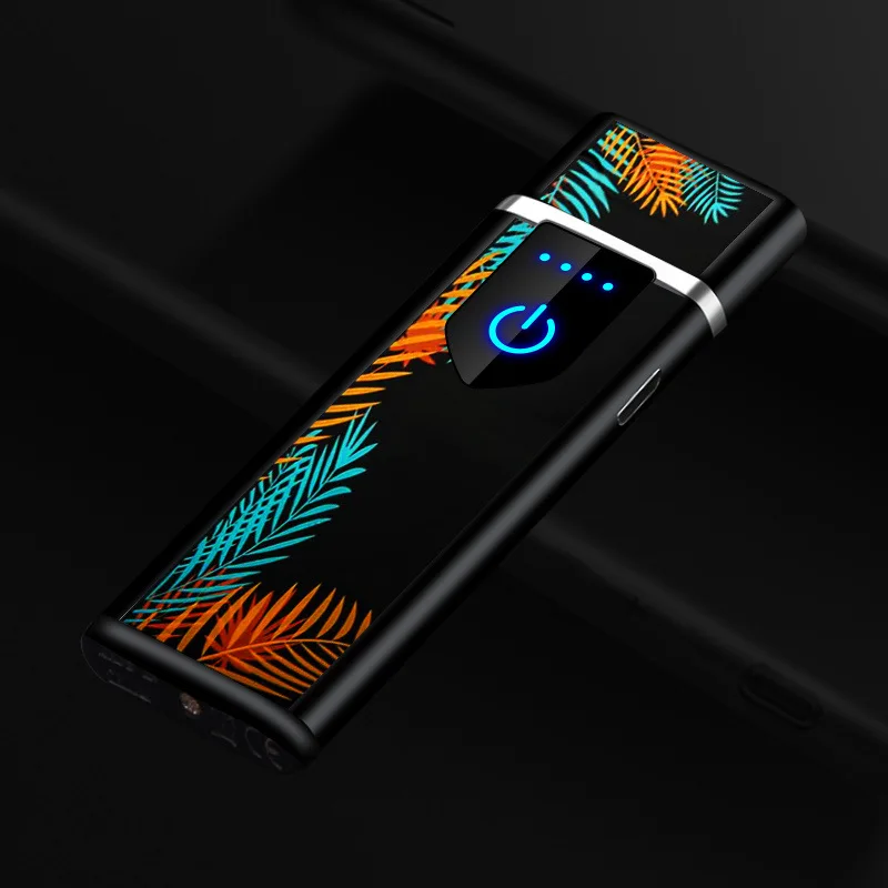 Электронная зажигалка с двойной дугой заряжаемая от USB ветрозащитная
