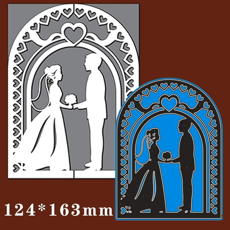 

Metal steel Cutting Dies Groom and bride under the arch DIY Scrapbooking Photo Album Embossing paper Cards 124*163mm