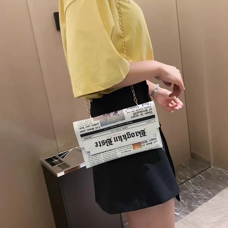 Женская сумка на плечо из искусственной кожи цепочке мессенджер модный