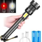 Супер мощный XHP90.2 COB светодиодный фонарик, светильник светодиодный фонарик, перезаряжаемый Тактический масштабируемый фонасветильник с батареей 26650