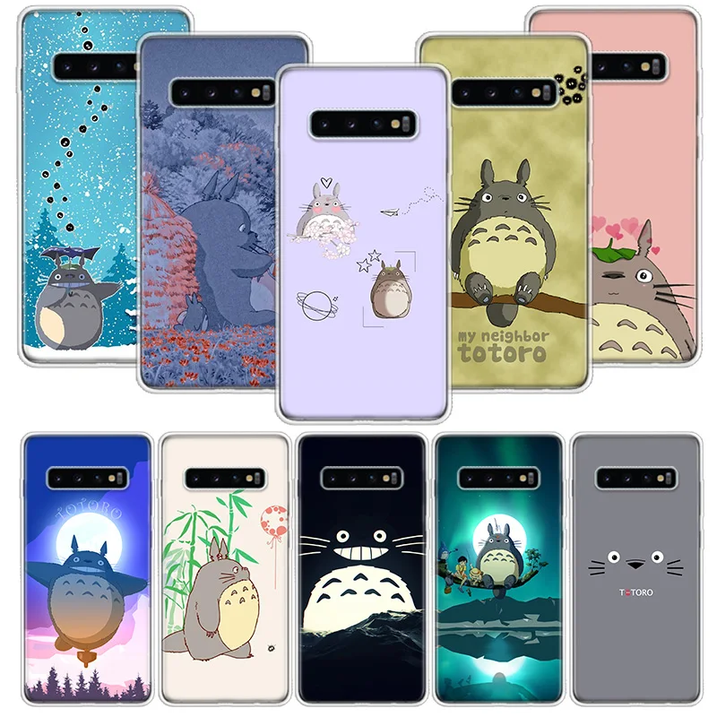 

Cute Totoro Anime Phone Case Capa For Samsung Galaxy S21 S20 FE S20 Ultra S8 S9 S10 S21 Plus S10E S7 Soft Clear Back Cover Coque