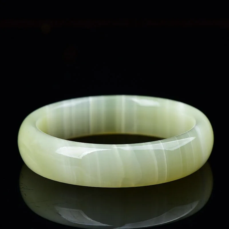 Женский полосатый этнический нефрит браслеты из камня круглые запутанные