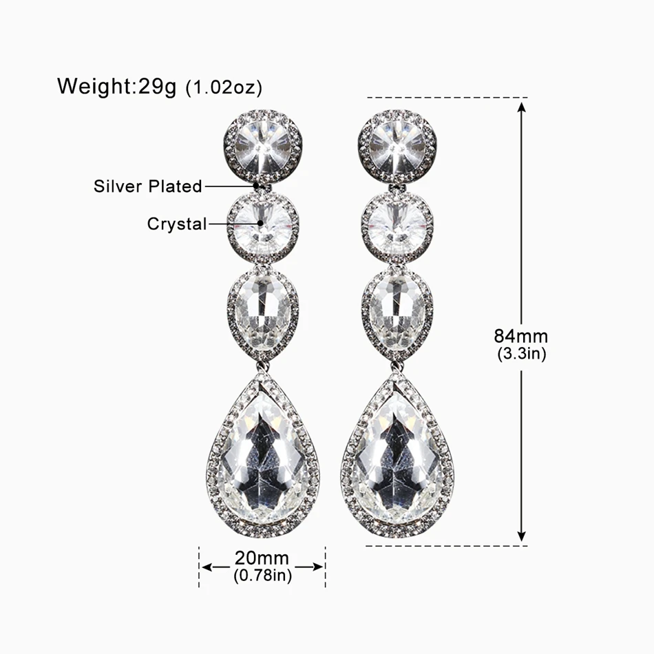 Mecresh массивные Большие Длинные свадебные Висячие серьги для женщин модная