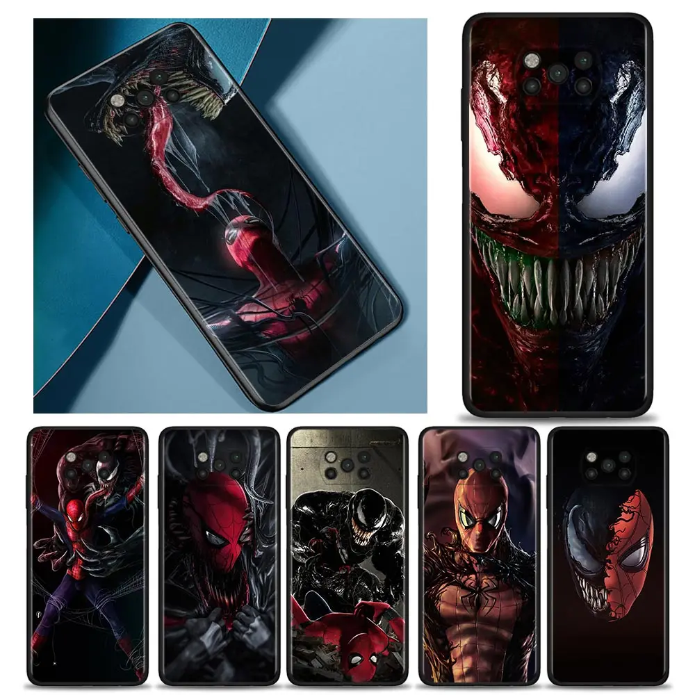 

Marvel Venom 2 Spiderman Case For Xiaomi POCO X3 NFC X3 M3 Pro X3 F3 GT F1 Cover for Mi 11T 10T Pro 9T 11 Note 10 Lite Civi