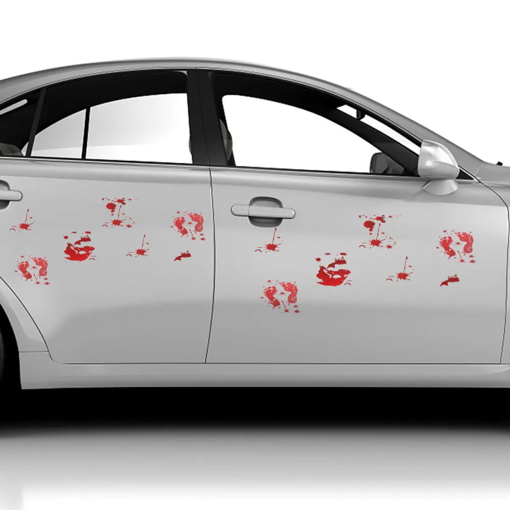 

4 Sheets Chic Window Stickers Theme Adhesive Stickers Horrible Decal