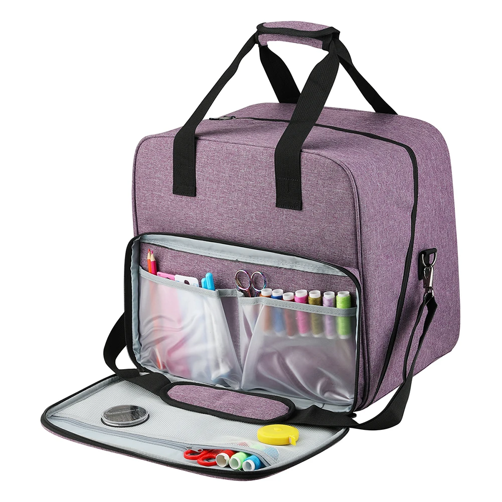 

Oxford Cloth Sewing Machine Cover Dust Proof Bags Handbags Home Crochet Kit Woolen Yarn Storage Pockets Needles Sewing Organizer