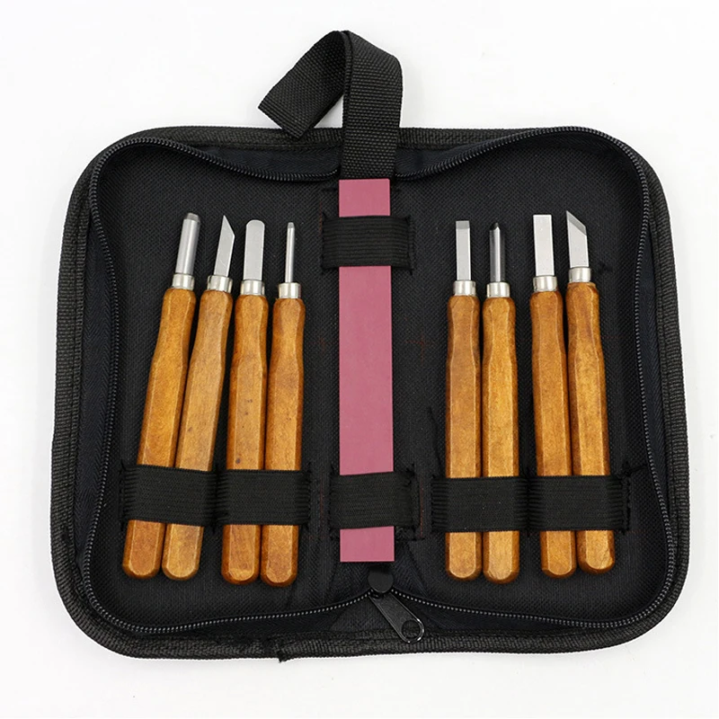 10 шт./компл. многофункциональный нож для резьбы с деревянной ручкой