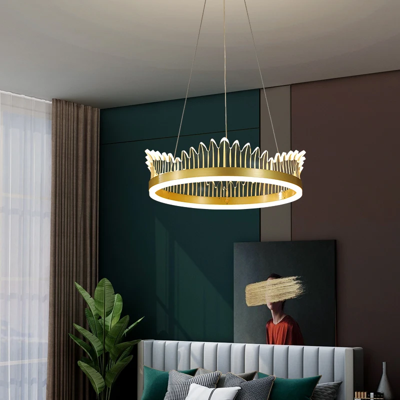 

Modern style LED chandelier lighting ring hanging chandelier lighting, black for living room, dining room, study