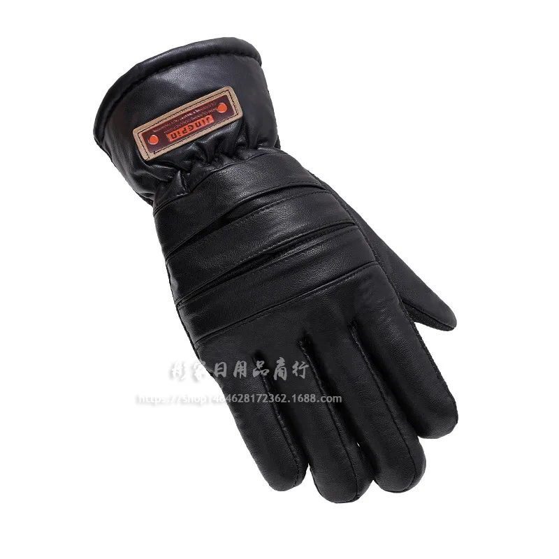 

Men's Winter Wind-Resistant Plus Velvet Thick Warm Gloves Wholesale Adult Driving Anti-Slip Leather Gloves Winter