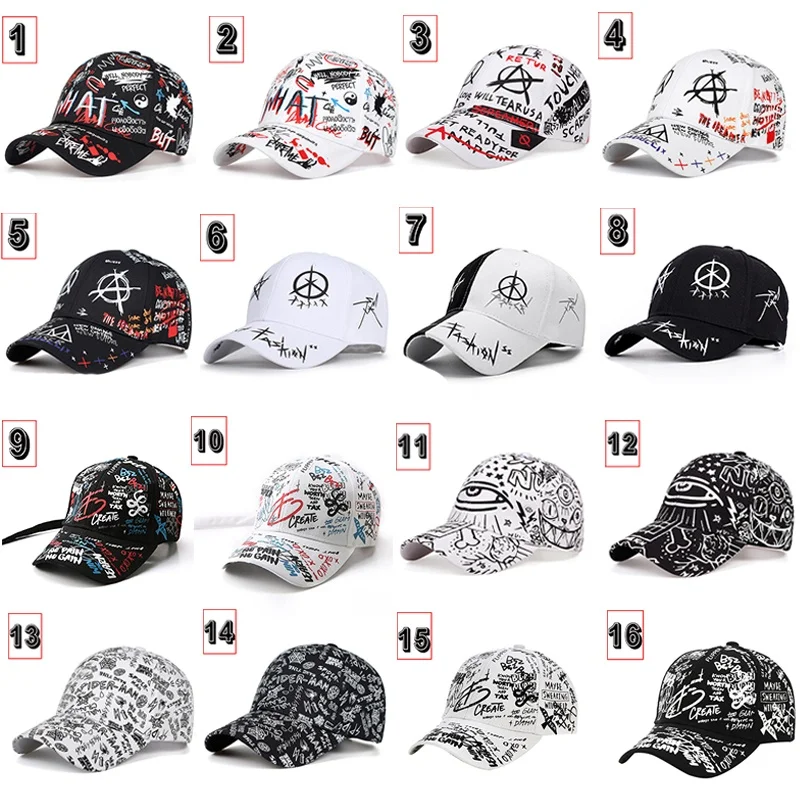 

Baseball Hat Graffiti Baseball Cap Women’s Hat 38 Styles Summer Sun Hat Cotton Men’s Baseball Sports Cap Golf Cap Gorras Hombre