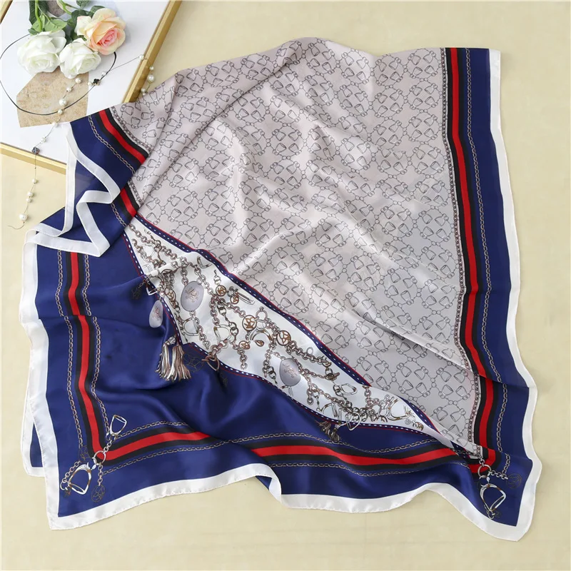 

2021 spring new simulation silk scarf women's temperament long silk scarf lightweight warm decorative scarf summer