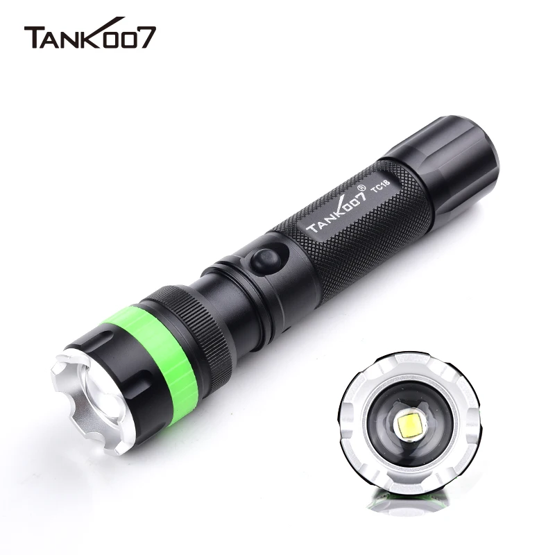

TANK007 Outdoor High Power USA Cree Led 800 lumens Zoom Flashlight USB Rechargeable Power Bank Zoomable Torch Light Waterproof