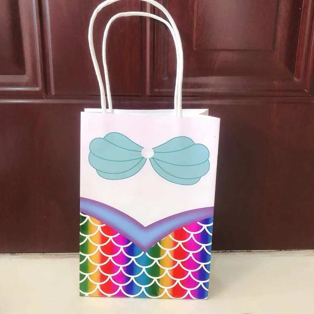 Multicolor 3 5 шт./компл. хвост русалки крафтовый бумажный пакет бумажный подарочный пакет мешок детский душ Подарочная коробка конфет вечерние сувениры свадебные принадлежности - Цвет: Multicolor 3