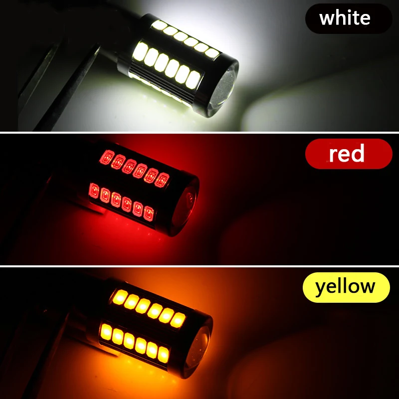 1pc 7443 T20 LED Auto Car Lamps 33 SMD Brake 12V White Yellow Amber Red Reading Bulbs Headlamp 800lm Signal Lamp | Автомобили и