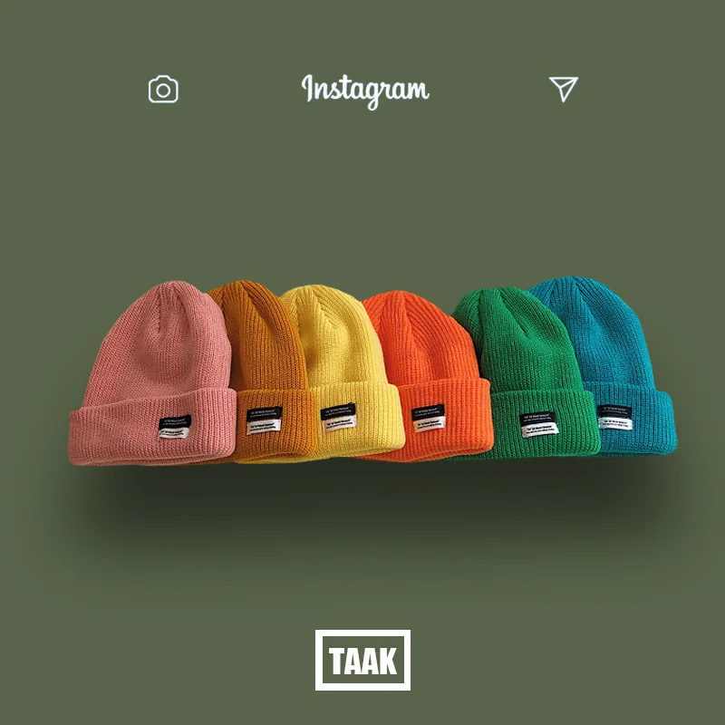 

Autumn winter warm hat women multicolor snapback hat fedora letter Soft Ski Caps Unisex Elastic Hats Skullies & Beanies bonnets
