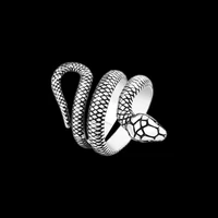 stainless steel snake ring retro vintage serpent unisex biker punk ring size 5 13