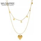 Женское Ожерелье из нержавеющей стали Wild  Free, позолоченные персиковые Чокеры в форме сердца, модные ювелирные изделия, мужское комбинированное ожерелье