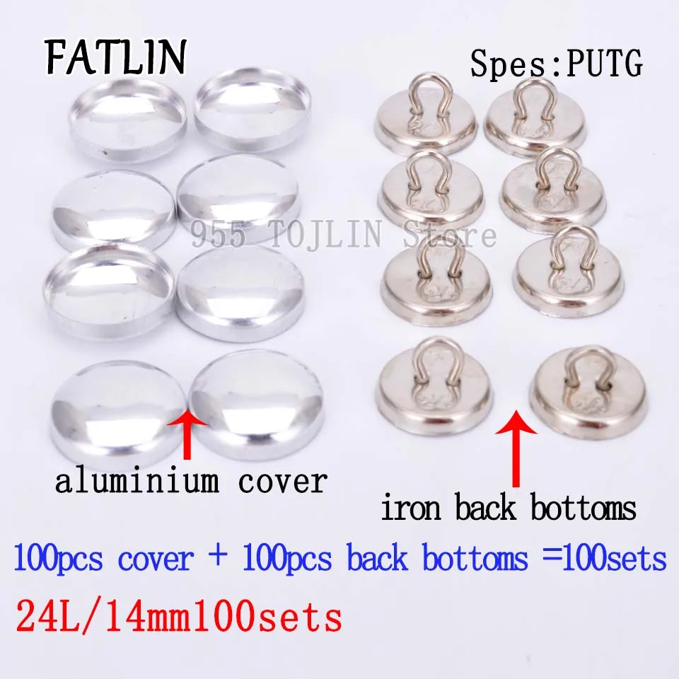 24L 14mm 100sets 100 наборов 24L-60L железная Задняя нижняя часть ПУ ткань Покрытые Кнопки Скрапбукинг покрытые круглые комбинированные кнопки для DIY дивана аксессуары - Цвет: 24L 14mm 100sets