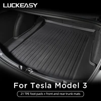 for tesla model 3 2017 2022 interior auto accessories all weather waterproof and wearable foot pad luggage mat model3 2021