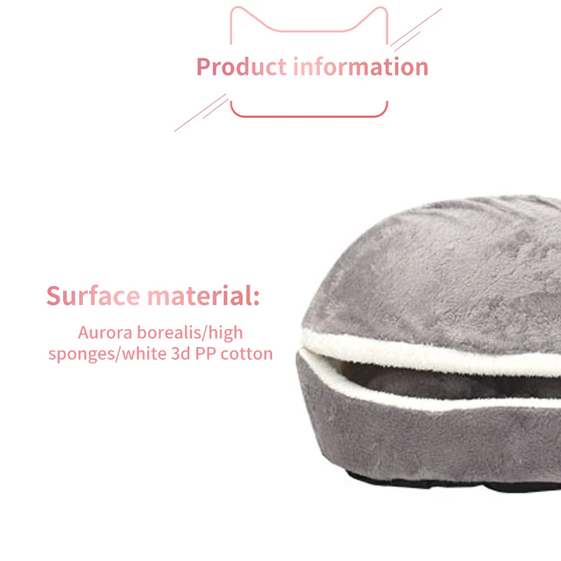 Теплая кошка кровать Дом гамбургер разборка ветрозащитный питомца щенка Подушка