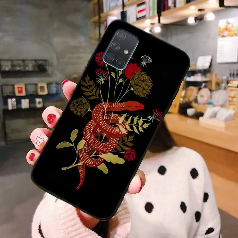 

Flower dragon snake Coque Shell Phone Case For Samsung A10 A20 A30 A40 A50 A70 A80 A71 A91 A51 A6 A8 2018
