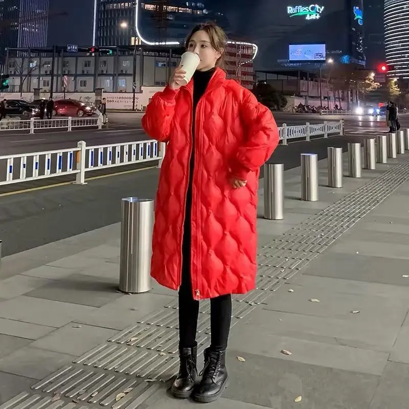 WJJDFC Winter Coat Jacket Women Autumn 2021 Thick Warm Casual Puffer Parkas Streetwear Bubble Harajuku Korean Long Outwear 2021