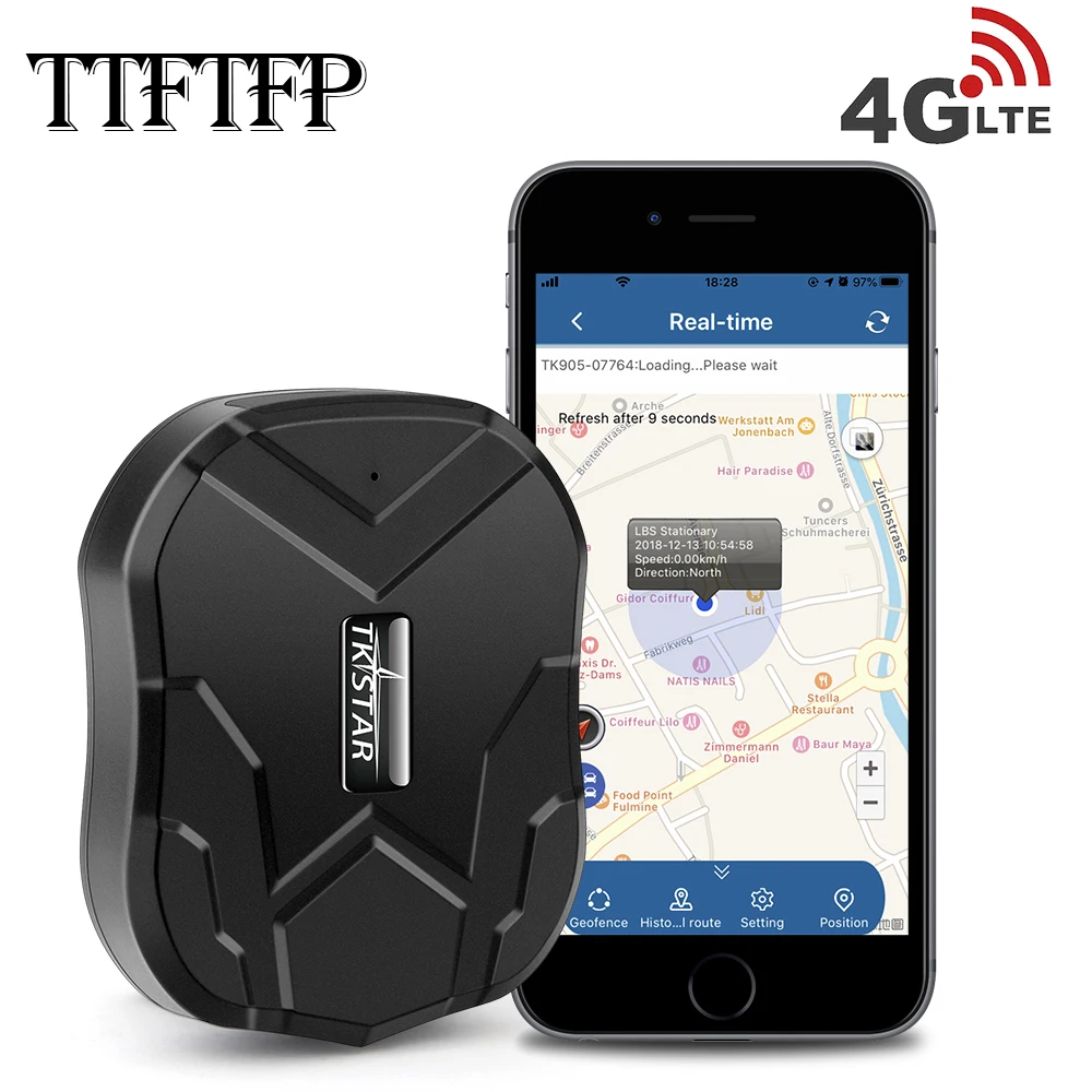 TTFTFP Водонепроницаемый GPS-трекер с мощным магнитом, долгий режим ожидания, GPS-трекер, локатор для пожилых детей, домашних животных, автомобиле...
