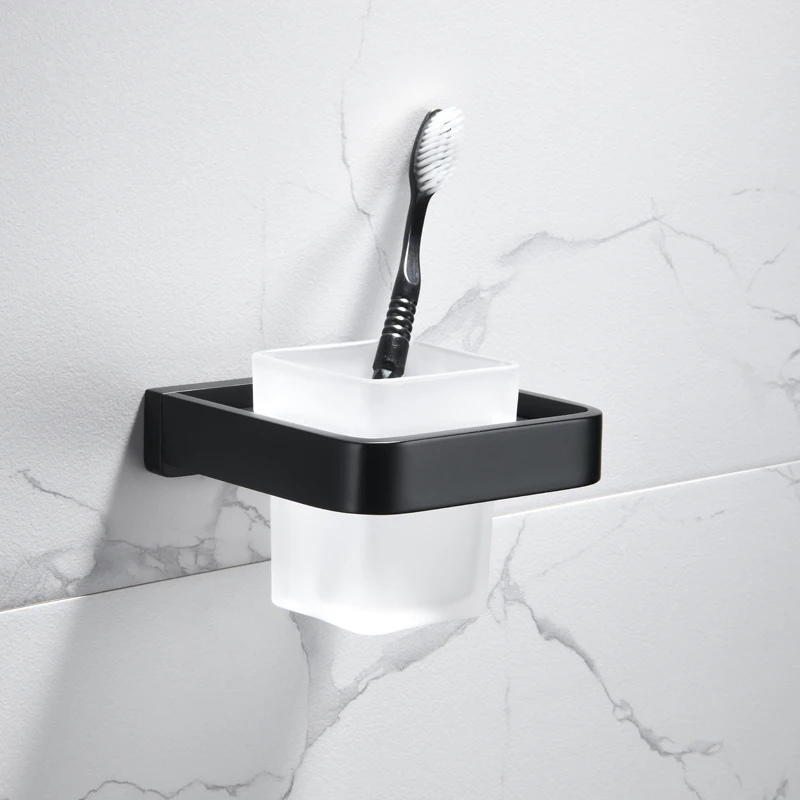 Полностью медная однотонная черная чашка для полоскания рта в ванной Комплект