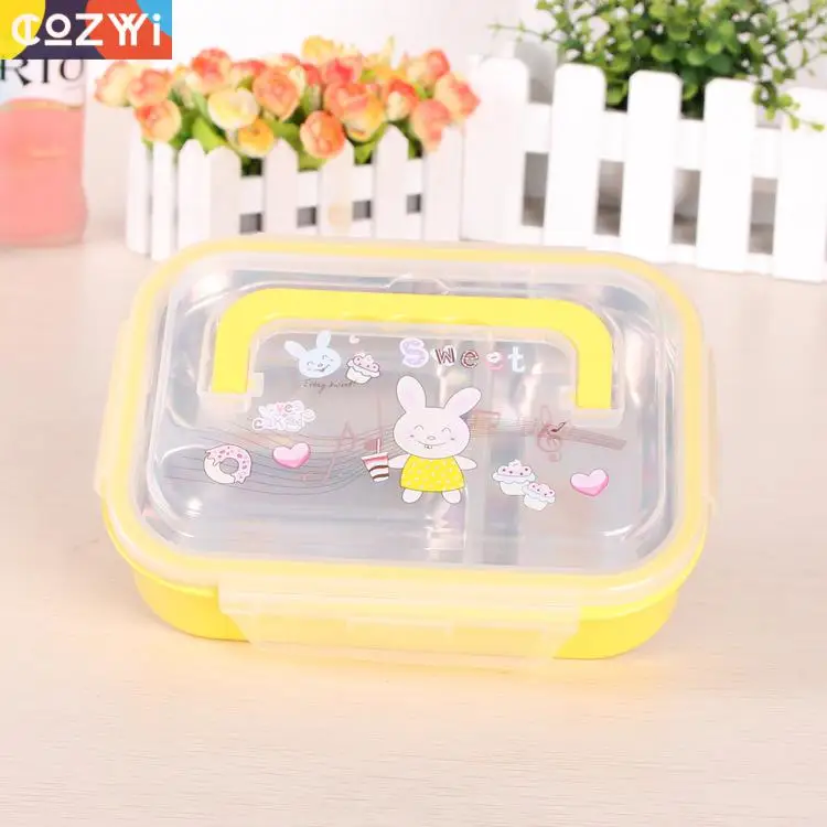 Anti-scald Stainless Steel Lunchbox Student Children Compartments Bento Box Portable Handle Design Lunch | Дом и сад