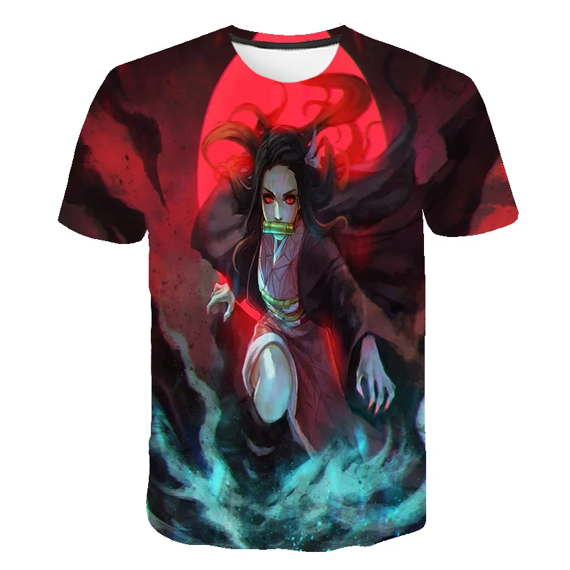 

Hot Japanese Anime Demon Slayer T Shirt Kid Kawaii Kimetsu No Yaiba Graphic Tees Tanjirou Kamado Unisex Tops Funny Tshirt