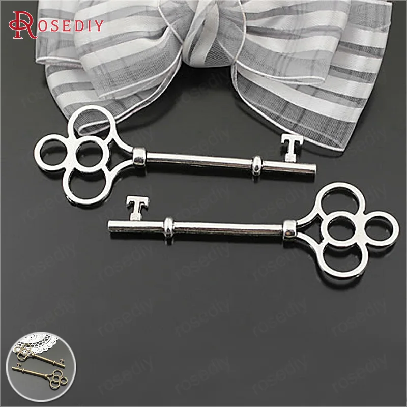 

6PCS 75x28MM Antique style Zinc Alloy Key Charms Pendants Jewelry Making Supplies Diy Findings Accessories