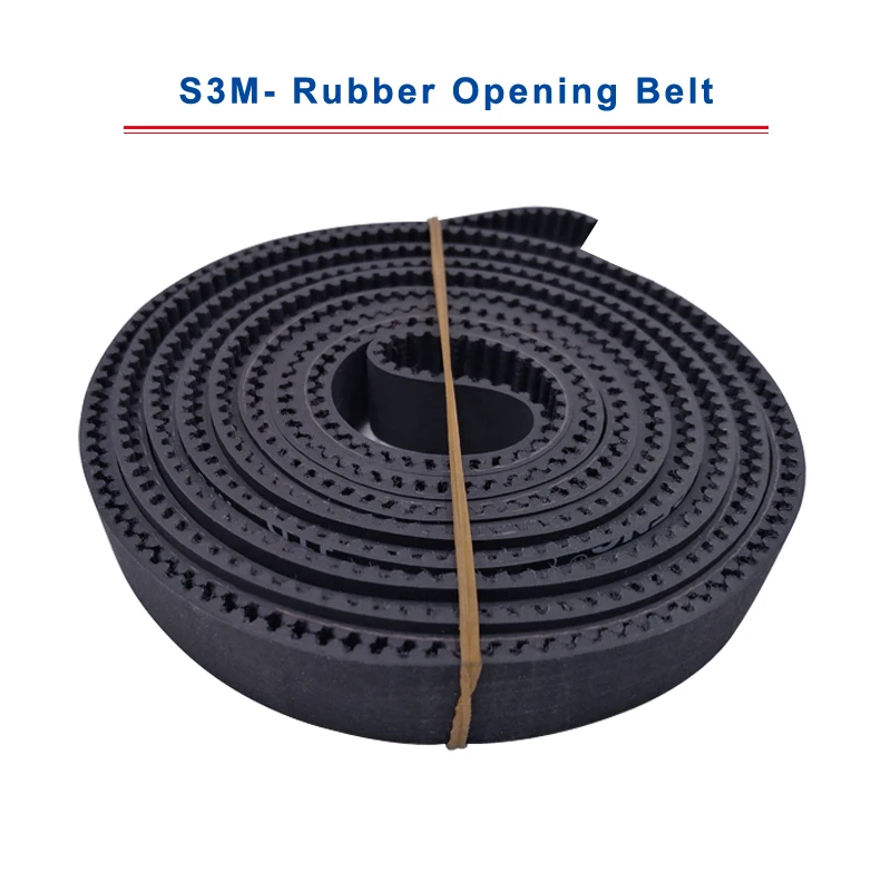 

High Quality 1 meter S3M-Opening Timing Belt Rubber Material Belt Width 10 mm/15 mm Black Synchronous Belt Teeth Pitch 3 mm