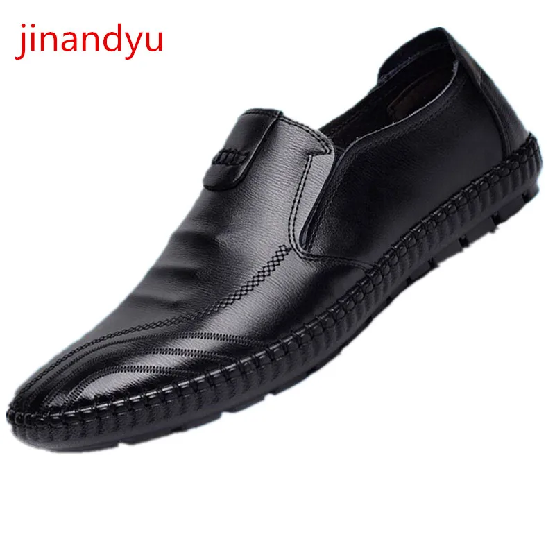 

Mens Leather Loafers Men Comfort Cheap Leather Casual Shoes Man Casuales Breathable Blue Brown Black Fashion Non-slip Chef Shoe