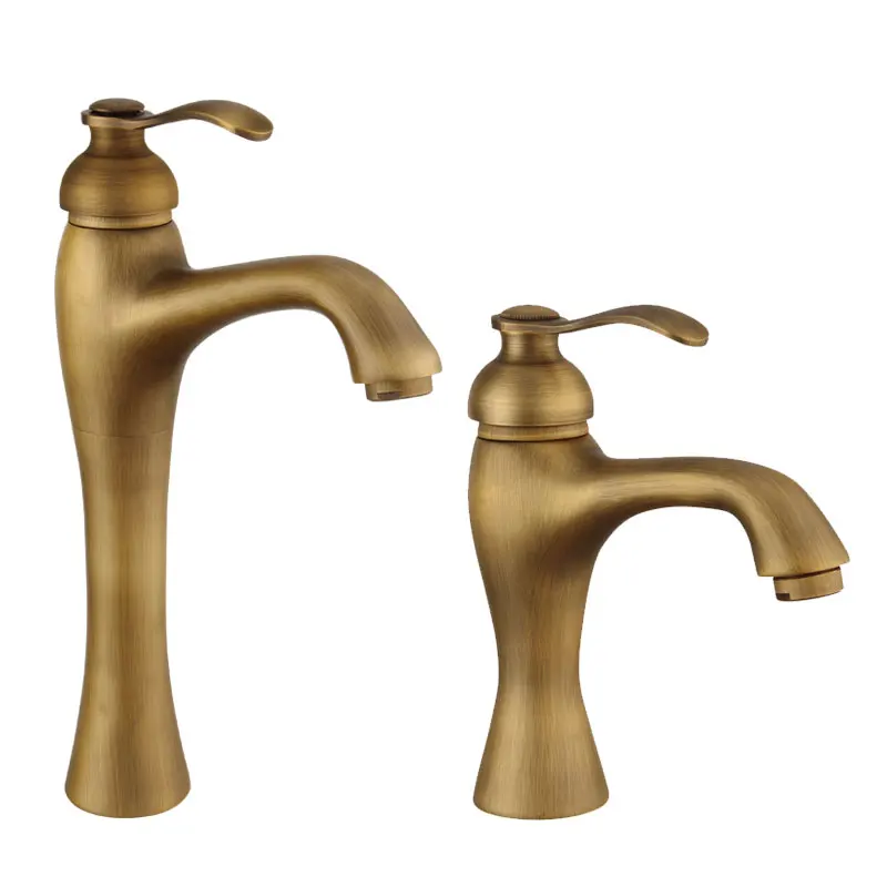 

Madica Basin Mixer Bathroom hot and cold Faucet Swivel Spout Antique Bronze Deck Mounted Vessel Sink Vanity Water Taps