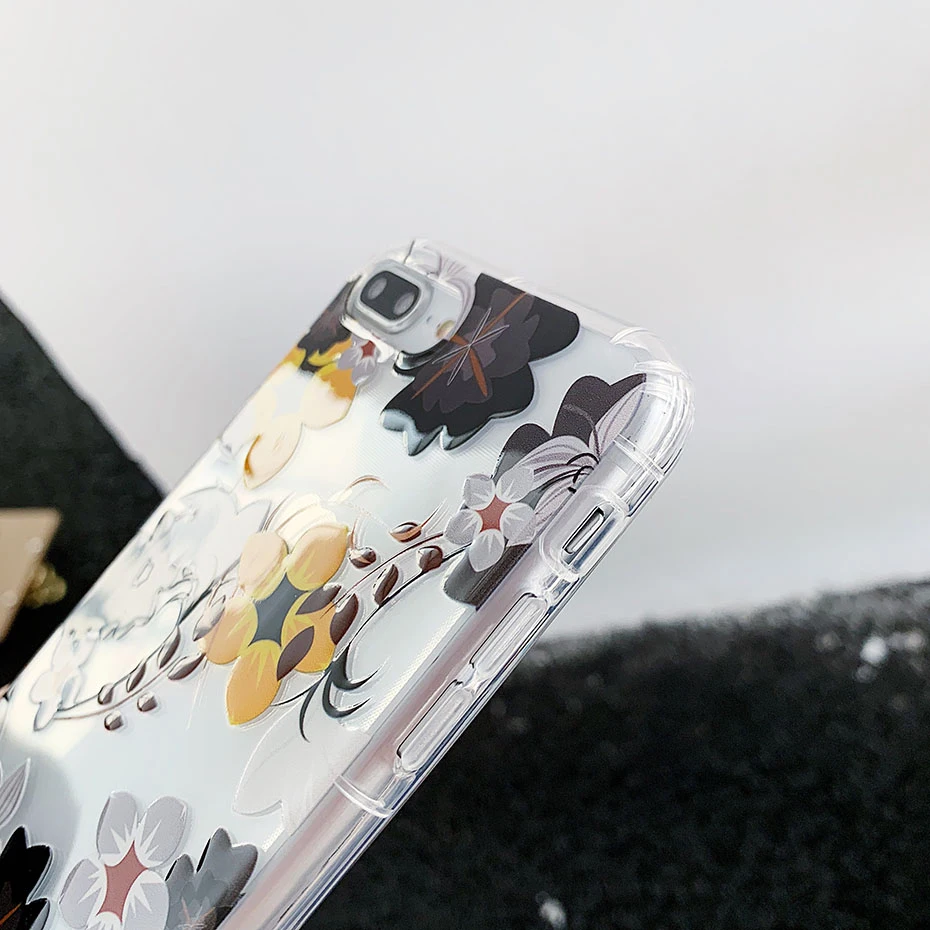 Роскошный прозрачный чехол для iphone x xr 7 8 plus 6 6s xs max Мягкий ТПУ красный желтый с