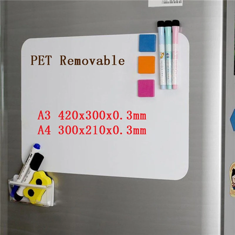 Magnet whiteboard A4/A3 soft Fridge Magnetic Board Drawing Tips Important Thing Recording For Refrigerator Home Decoration | Дом и сад