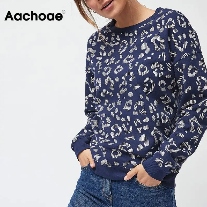 

Толстовка Женская Осенняя Aachoae с круглым вырезом и принтом, 2021