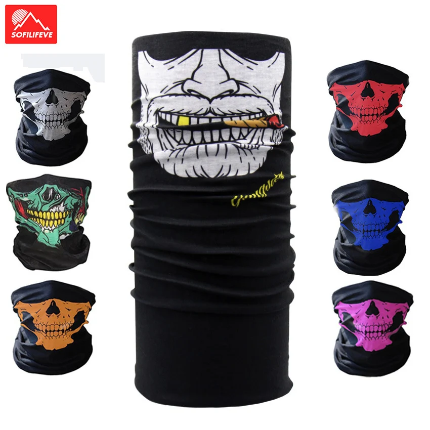 Бесшовный волшебный шарф с рисунком черепа маска для лица рыболовные
