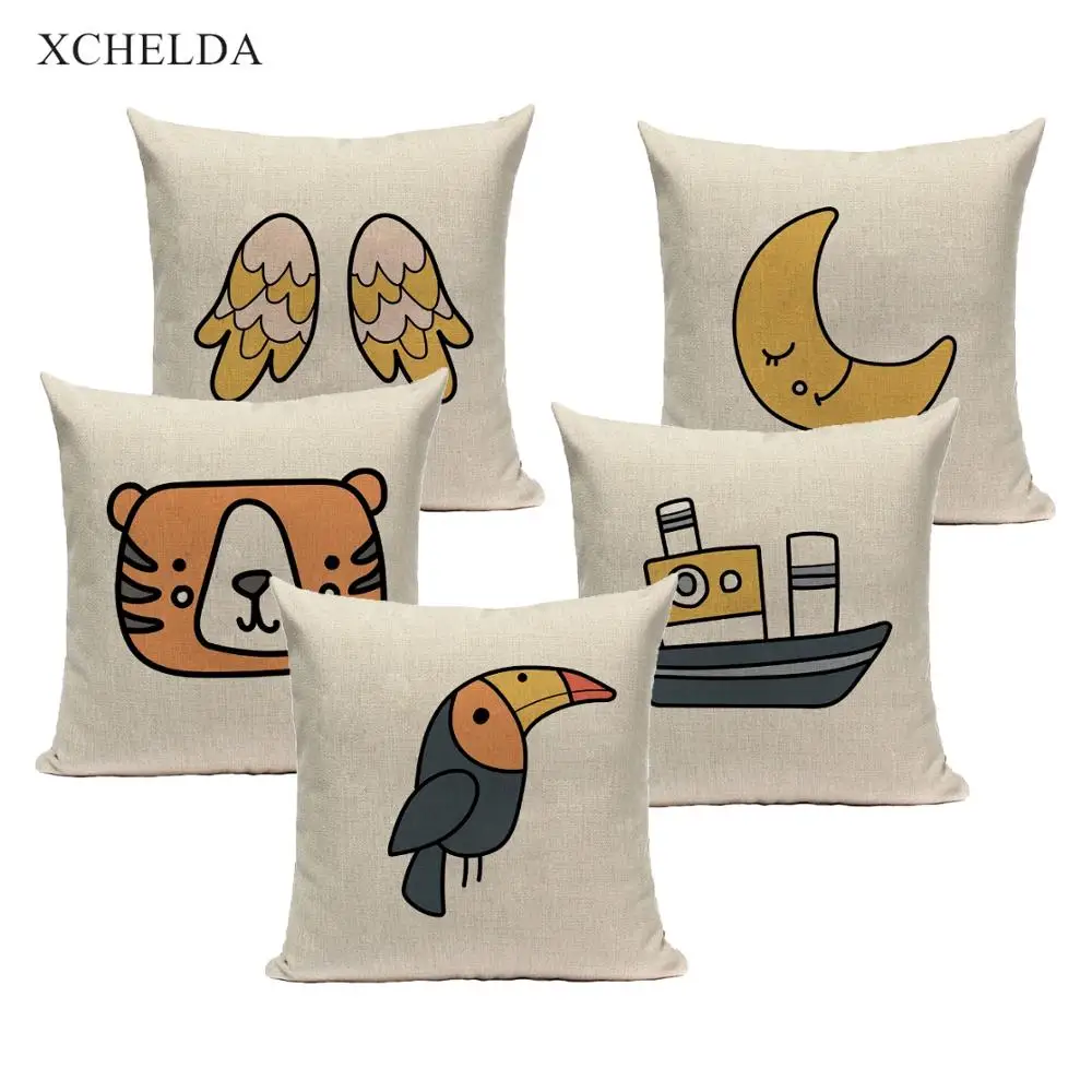 Чехол для подушки забавный чехол декоративный с милыми животными кактусами 45*45