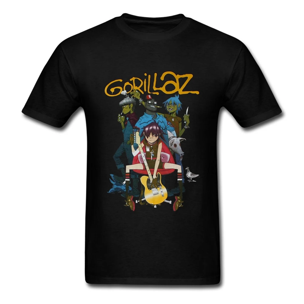 Американское качество Стандартный Gorillaze Rock Band рубашка для мужчин основные Стиль