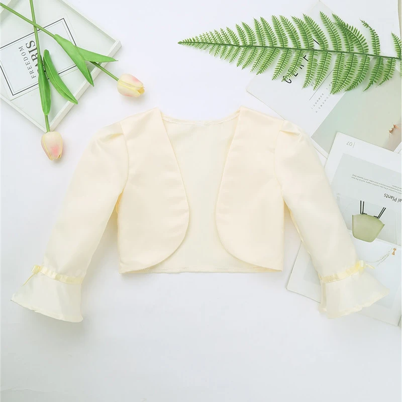 Вечернее платье для маленьких девочек 3/4 короткий кардиган с расклешенными