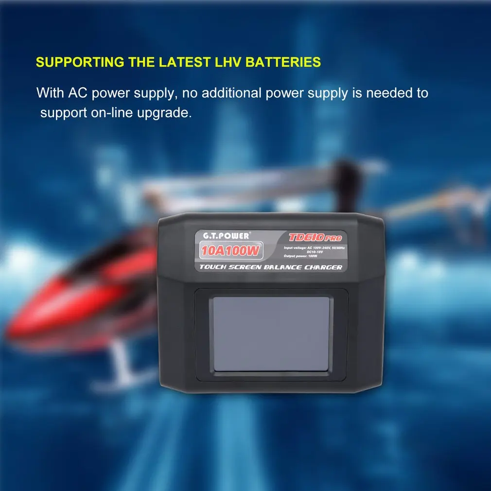Зарядное устройство G.T POWER TD610 Pro 10 А 100 Вт цветной сенсорный экран для 1 6S LiPo Lilon LiFe