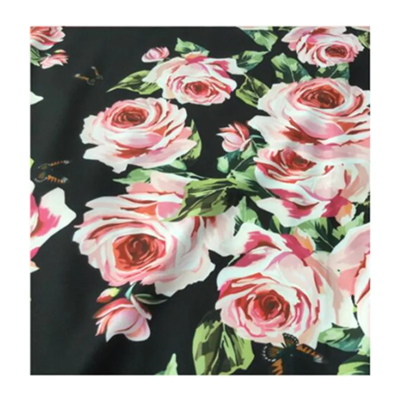 

Twill satin printed polyester fabric cloth 147 cm width fashion women's shirt children's clothing DIY sewing fabric for dress