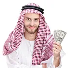 Мусульманская одежда, мужские традиционные костюмы Саудовской, арабской, Дубай, Женский тюрбан, молитвенная шляпа, клетчатый головной платок 140*140 см