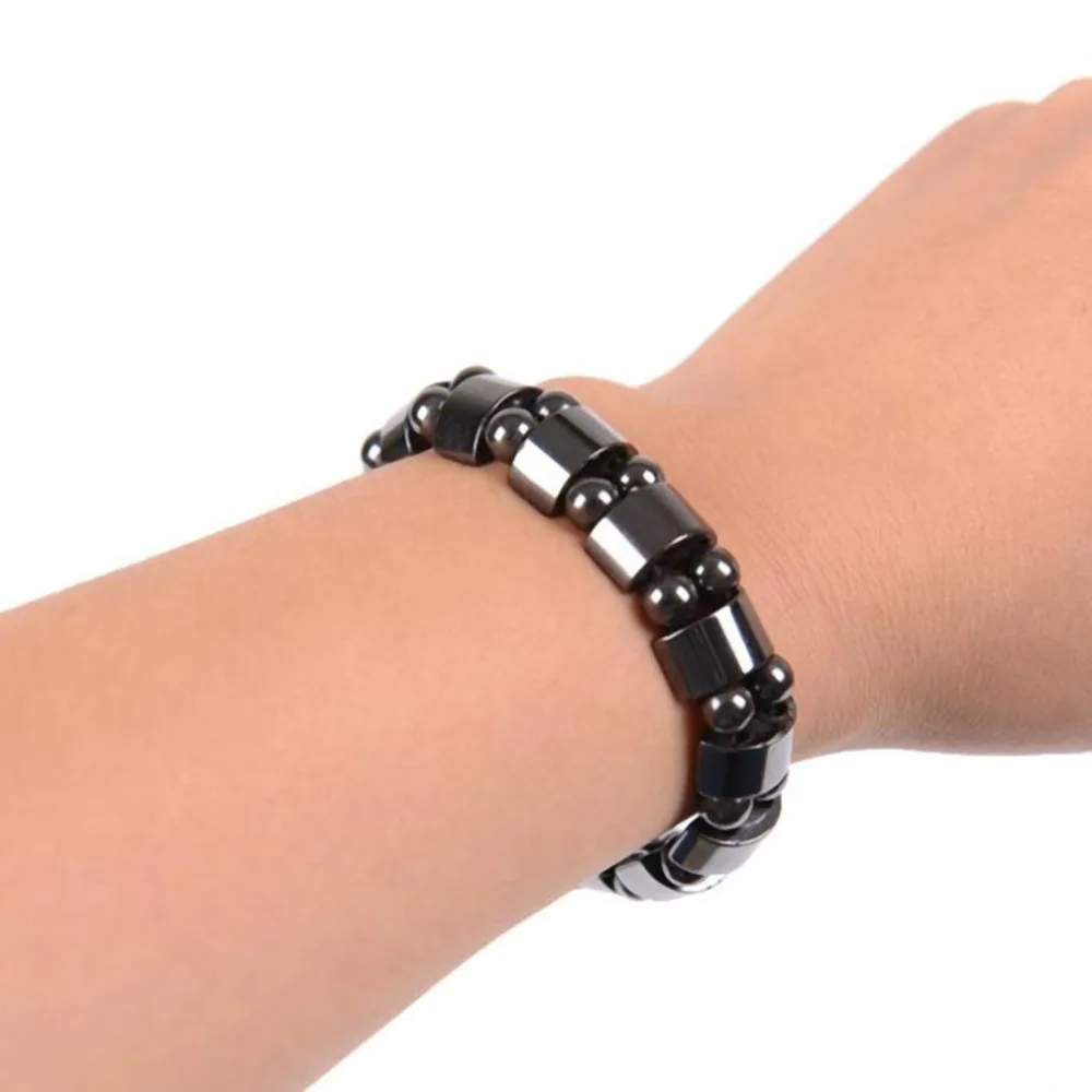 Модный черный Магнитный гематит исцеляющий браслет с бусинами для похудения