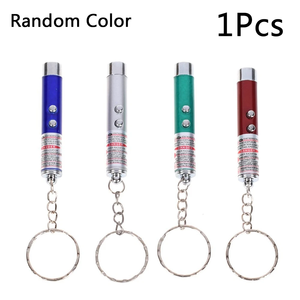 1Pcs Random Color 2 в 1 красная лазерная указка ручка 5 мВт мини брелок лазерная ручка с белым светодиодный светильник-вспышка луч светильник для обучения работе - Цвет: 1Pcs Random Color